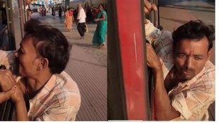 Bihar thief,moving train,stealing phone,phone thief,viral video,thief dangles from train,bihar video,Bhagalpur,mobile phone snatcher,Shivnarayanpur railway station,Bihar Viral Video,