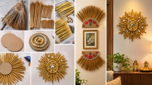 old broom decor ideas | old broom wall decor tips | how to make decorative items from jhadu