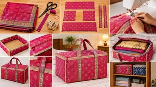 how to make storage bag with old cotton saree | old cotton saree uses | diy old cotton saree ideas