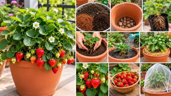 how to grow strawberries at home | growing strawberries for beginners | best way to grow strawberries at home